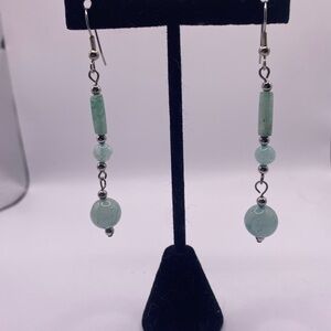 NWT hand-made sterling silver and aventurine earrings